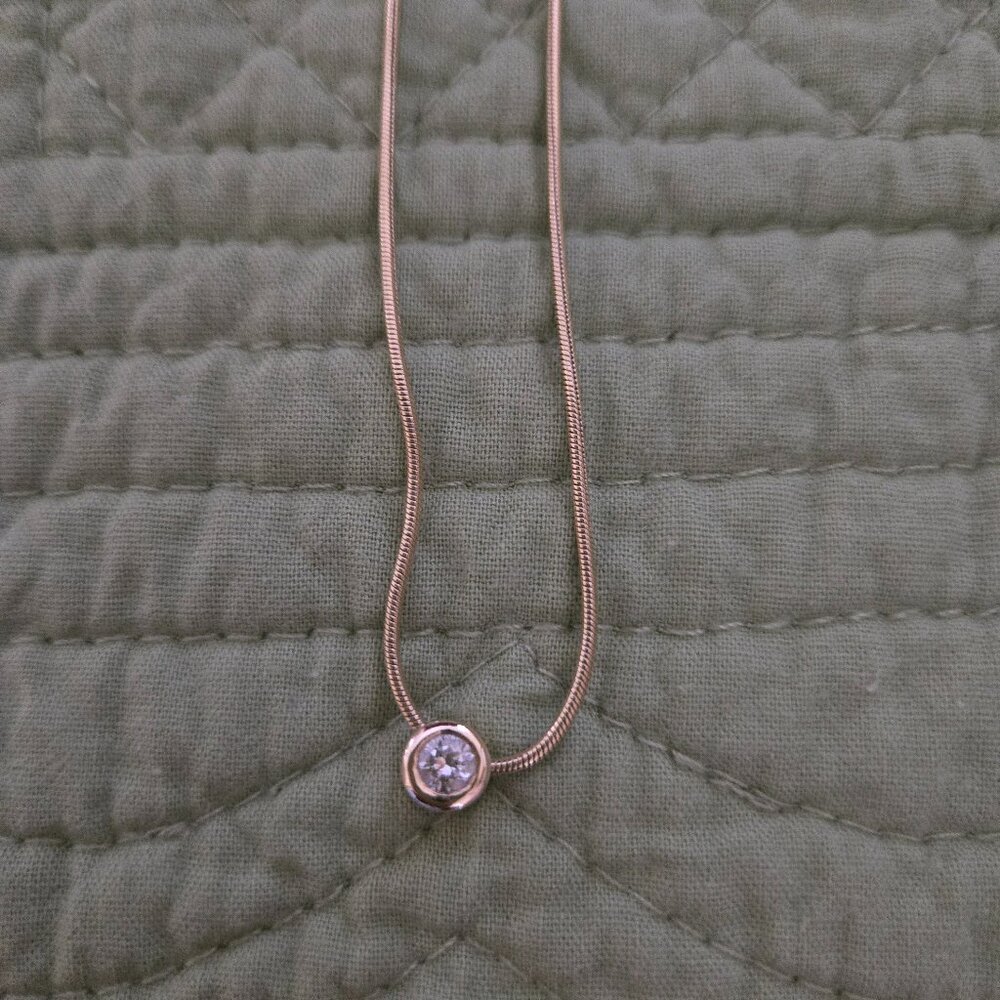 Diamond Necklace with Gold Rope Chain